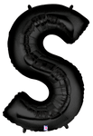 Betallic Mylar & Foil Letter S Black 40″ Balloon