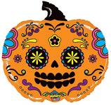 Betallic Mylar & Foil Mighty Pumpkin Skull 28″ Balloon