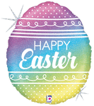 Betallic Mylar & Foil Pastel Rainbow Easter Egg 18″ Balloon