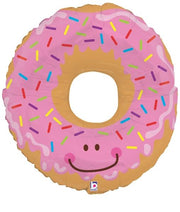 Betallic Mylar & Foil Pink Glazed Doughnut with Sprinkles 30″ Donut Balloon