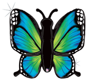 Betallic Mylar & Foil Radiant Butterfly Blue 46″ Balloon
