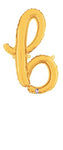 Betallic Mylar & Foil Script Cursive Balloon Letter B Gold