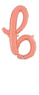 Script Cursive Balloon Letter B Rose Gold