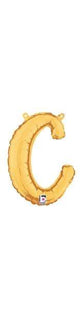 Script Cursive Balloon Letter C Gold