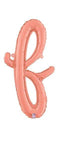 Betallic Mylar & Foil Script Cursive Balloon Letter F Rose Gold