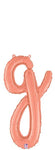 Betallic Mylar & Foil Script Cursive Balloon Letter G Rose Gold