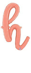 Betallic Mylar & Foil Script Cursive Balloon Letter H Rose Gold