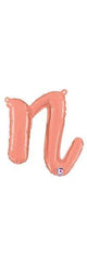 Script Cursive Balloon Letter N Rose Gold