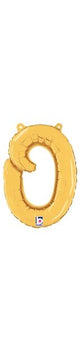 Script Cursive Balloon Letter O Gold