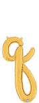 Betallic Mylar & Foil Script Cursive Balloon Letter Q Gold