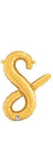 Betallic Mylar & Foil Script Cursive Balloon Letter S Gold