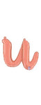 Betallic Mylar & Foil Script Cursive Balloon Letter U Rose Gold