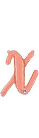 Script Cursive Balloon Letter X Rose Gold