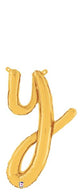 Script Cursive Balloon Letter Y Gold