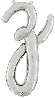 Betallic Mylar & Foil Script Cursive Balloon Letter Z Silver