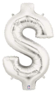 Betallic Mylar & Foil Silver Dollar Sign 40″ Balloon