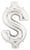 Betallic Mylar & Foil Silver Dollar Sign 40″ Balloon