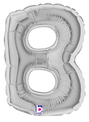 Betallic Mylar & Foil Silver Letter B (requires heat-sealing) 7″ Balloon
