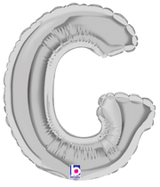 Betallic Mylar & Foil Silver Letter G (requires heat-sealing) 7″ Balloon