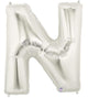 Silver Letter N 40″ Balloon