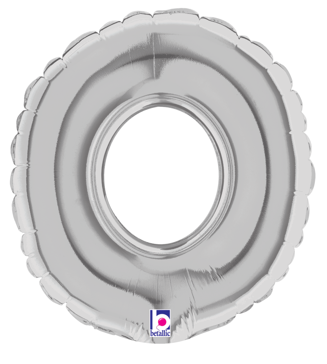Betallic Mylar & Foil Silver Letter O (requires heat-sealing) 7″ Balloon