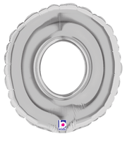 Betallic Mylar & Foil Silver Letter O (requires heat-sealing) 7″ Balloon
