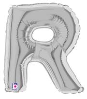 Betallic Mylar & Foil Silver Letter R (requires heat-sealing) 7″ Balloon