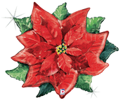 Betallic Mylar & Foil WaterColor Poinsettia 34″ Balloon