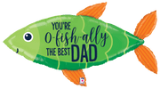 Betallic Mylar & Foil You're O'Fishally The Best Dad Fish 45″ Balloon