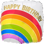 Birthday Gold Rainbow 18″ foil Balloon by Anagram from Instaballoons