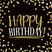 Black & Gold Birthday Beverage Napkins by Amscan from Instaballoons