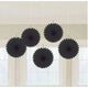 Black Mini Hanging Fans 5ct - Amscan