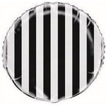 Black Striped 18″ Foil Balloon by Unique from Instaballoons
