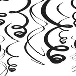 Black Swirl Decoration 12pc - Amscan