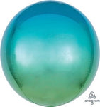 Blue & Green OMBRE ORBZ Foil Balloon (PKG) - Anagram