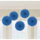 Blue Mini Hanging Fans 5ct - Amscan