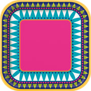 Boho Fiesta Square Dessert Plates 7″ by Unique from Instaballoons