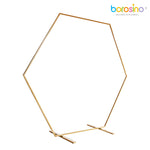B466 Geometric Metal Frame - Gold -  Borosino