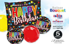 BQT Bday Colorful Dots Foil Balloon by Convergram from Instaballoons