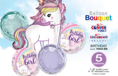 BQT Bday Girl Unicorn Foil Balloon by Convergram from Instaballoons