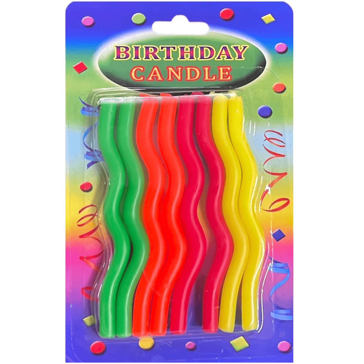 Candles - Birthday Squiggle - Assorted (8ct) - Winner Party