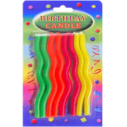 Candles - Birthday Squiggle - Assorted (8ct) - Winner Party