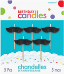 Candles - Mustache (5ct) - Amscan