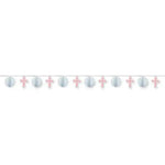 Christening Pink Honeycomb Garland 12ft - Amscan