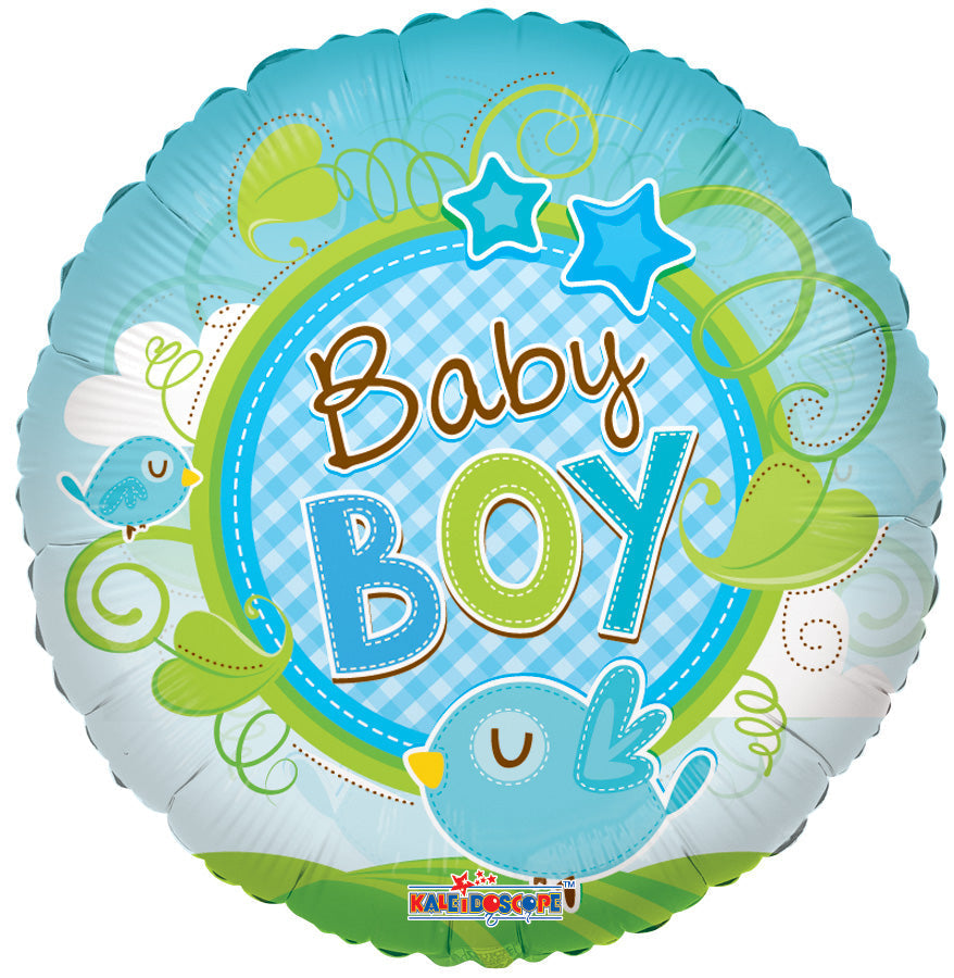 clear PR Baby Boy Bird Clr Vw 18″ Foil Balloons by Convergram from Instaballoons
