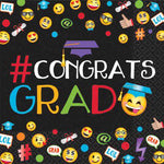 6.5" Luncheon Napkins - Congrats Grad Emoji (125ct) - Amscan