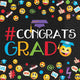 6.5" Luncheon Napkins - Congrats Grad Emoji (125ct) - Amscan