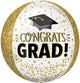 15" Orbz - Congrats Grad Gold Glitter - Anagram