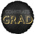 Congrats Grad Satin Black Gold 28″ Foil Balloon by Anagram from Instaballoons