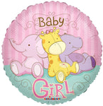 Convergram Baby Girl Jungle Animals 18″ Balloon